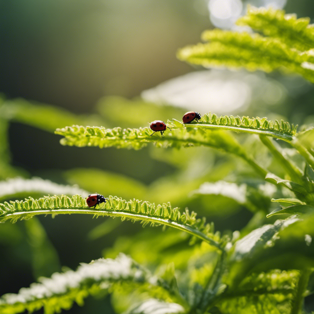 An image showcasing an idyllic eco-farm scene with organic pesticides and repellents in action