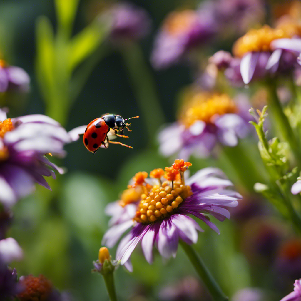 An image showcasing a lush edible garden filled with vibrant vegetables and flowers