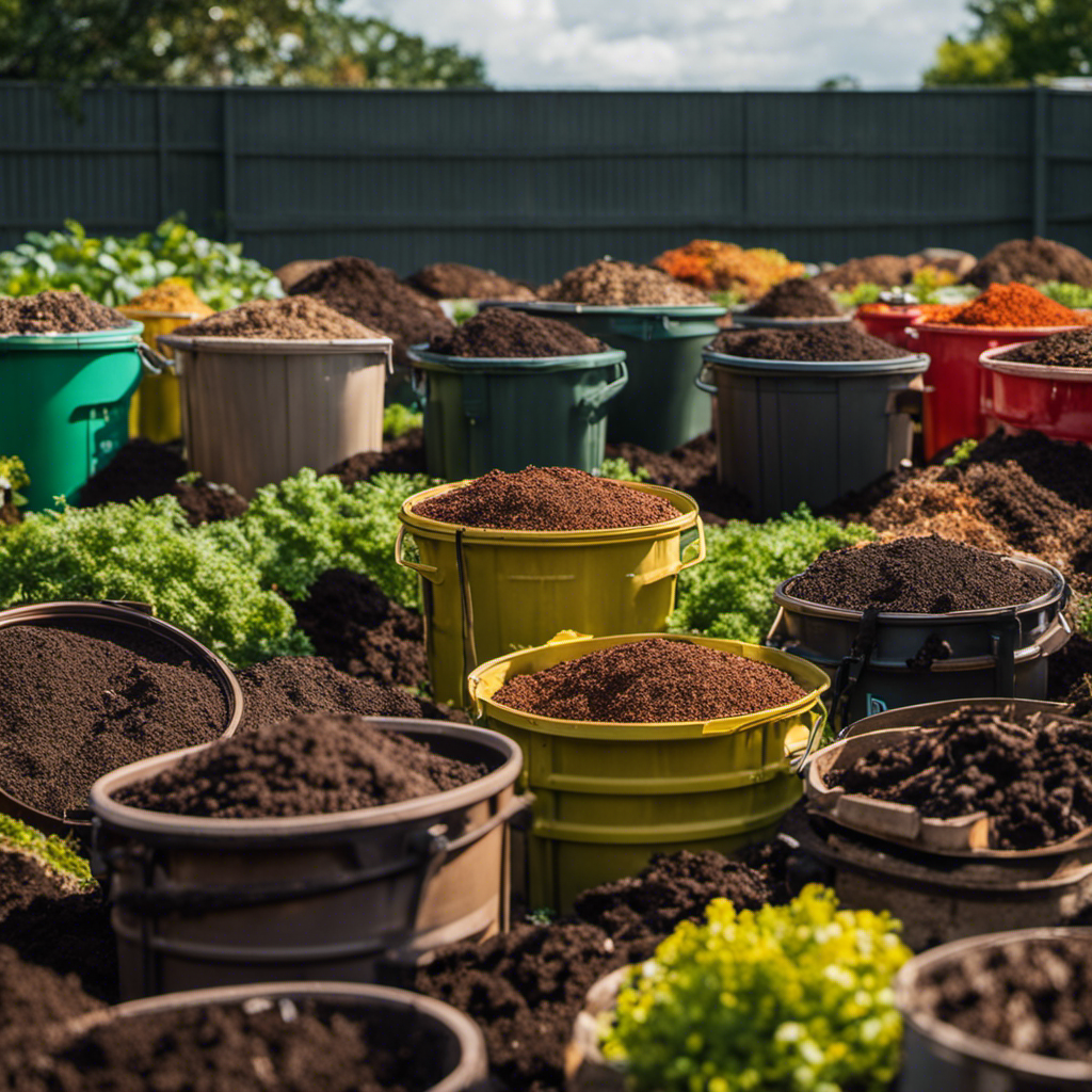 An image showcasing the diversity of efficient composting systems to enhance organic vegetable growth