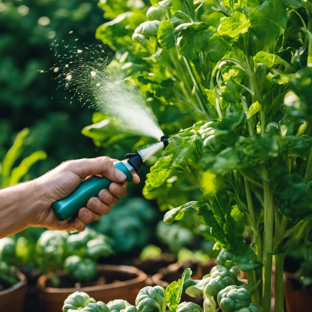 An image of a lush, thriving vegetable garden with vibrant, pest-free plants